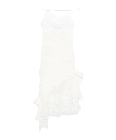 Alessandra Rich Draped Lace Mini Dress - Women's - Silk/cotton/polyamide