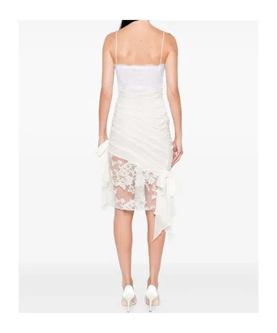 Alessandra Rich Draped Lace Mini Dress - Women's - Silk/cotton/polyamide