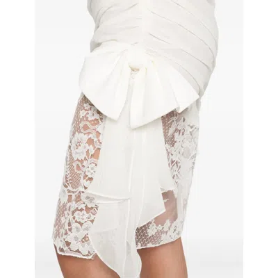 Alessandra Rich Draped Lace Mini Dress - Women's - Silk/cotton/polyamide