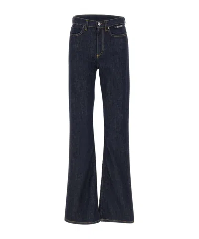 Iceberg Embossed Patch Denim Jeans In Blue