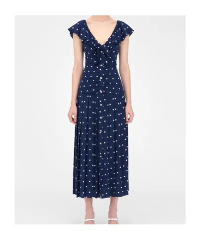 Alessandra Rich Polka Dot-print Ruffled Dress
