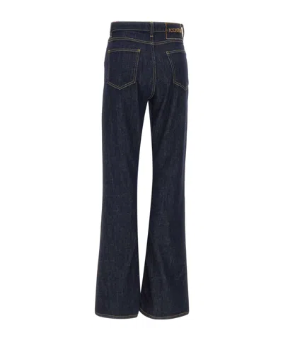 Iceberg Embossed Patch Denim Jeans In Blue