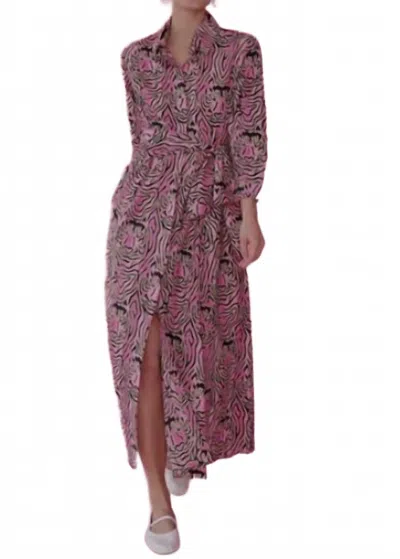 Guadalupe Design Luciana Tiger Dress In Peach In Purple