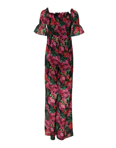 Pre-owned Patrizia Pepe Multi Floral Print Overall Jumpsuit Women's Dress ()