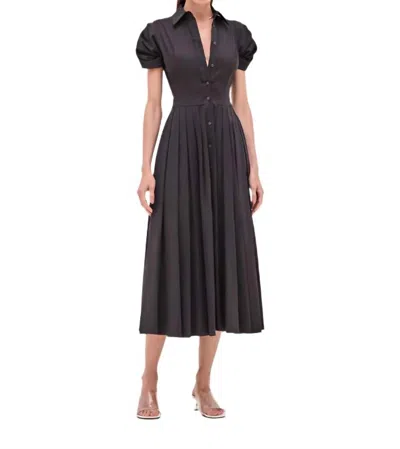 Alexis Gyles Button-down Midi Dress In Black In Black