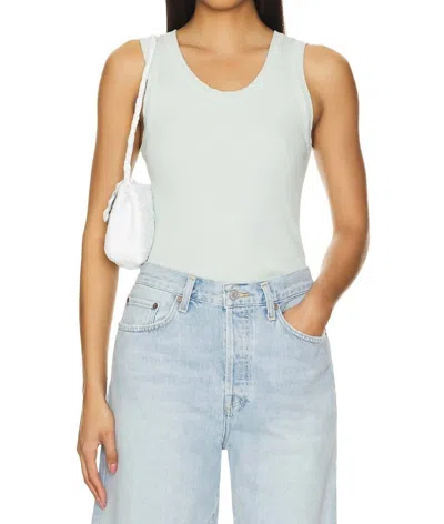 Agolde Poppy Scoop Neck Tank In Mint In Blue