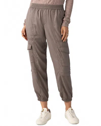 Sanctuary All The Way Soft Cargo Jogger Pants In Coco In Gray
