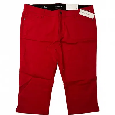 Liz Claiborne Women's Sara Crop Mid-rise Capri Pants In Cabaret Red