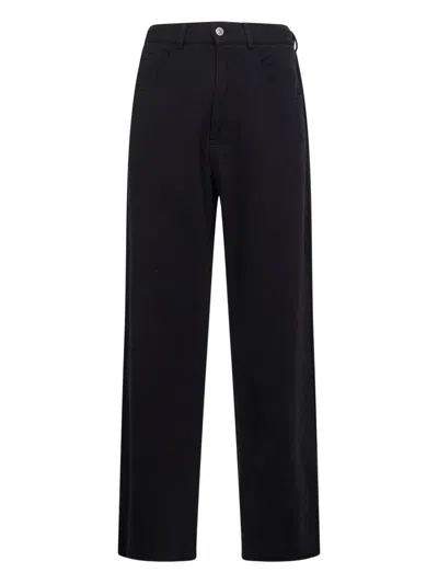 Mm6 Maison Margiela Black Jersey Five-pocket Trousers In Black