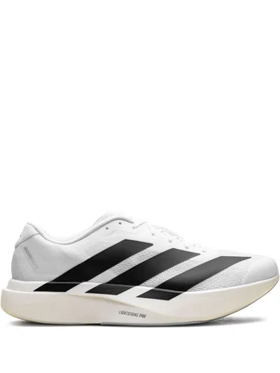 Adidas Originals Adidas Adizero Evo White Sneakers With Signature 3-stripes In Gray