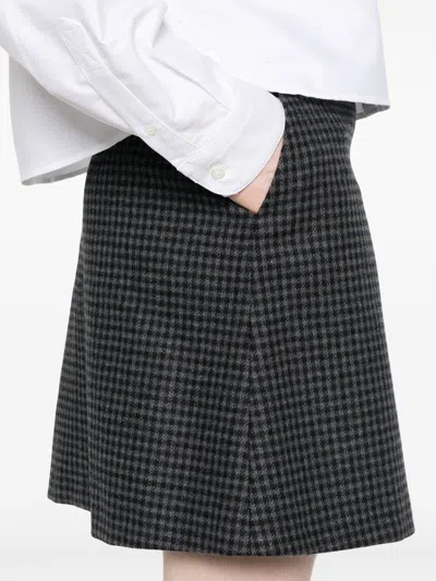 Apc Skirt Wool Houndstooth Pattern