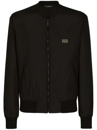 Dolce & Gabbana Dg Essential Puffer Jackets Black In Black