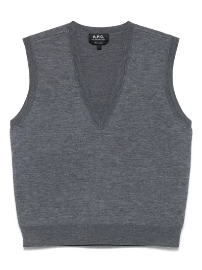 Apc A.p.c. Sleeveless Gilet With Plunging V-neck