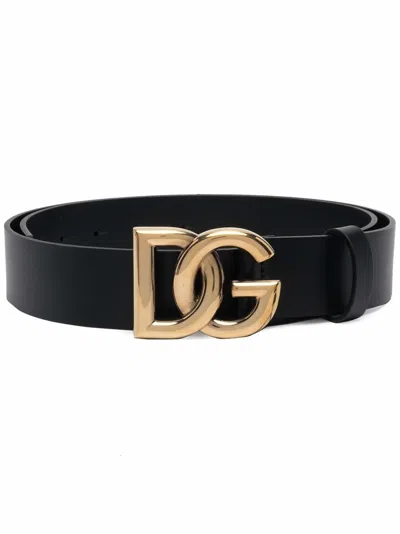 Dolce & Gabbana Leather Belt With Logo