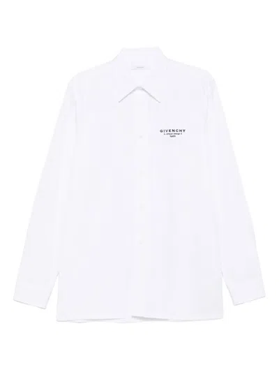 Givenchy Classic Fit Shirt With Logo Print Clothing In White