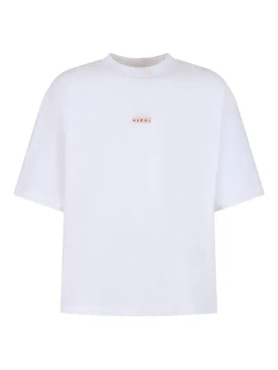 Marni White Organic Cotton  Label T-shirt
