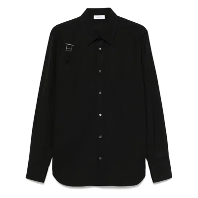 Alexander Mcqueen Harness Shirt With Unique T Buckle Detail In Black