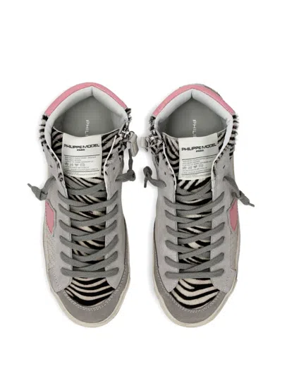 Philippe Model Zebra-print Leather High-top Trainers