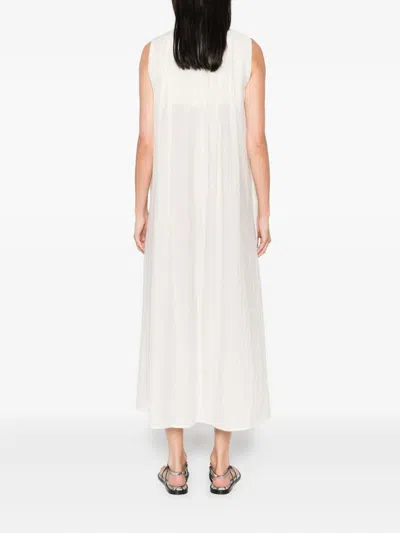 Eleh Pleated Sleeveless Midi Dress In White