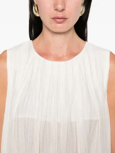 Eleh Pleated Sleeveless Midi Dress In White