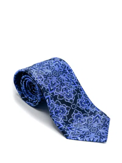 Stefano Ricci Paisley Patterned Silk Tie In Blue