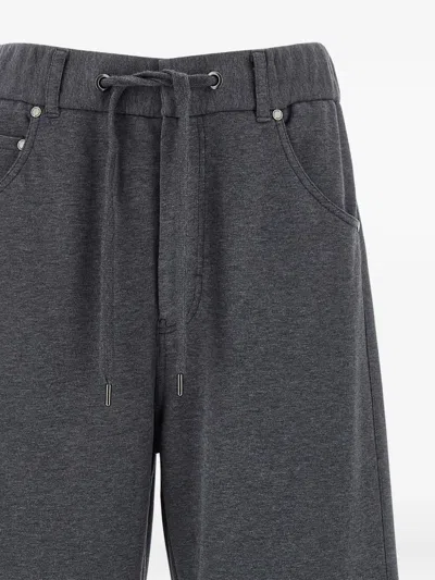 Brunello Cucinelli Cotton Joggers With Back Pocket And Wide Leg