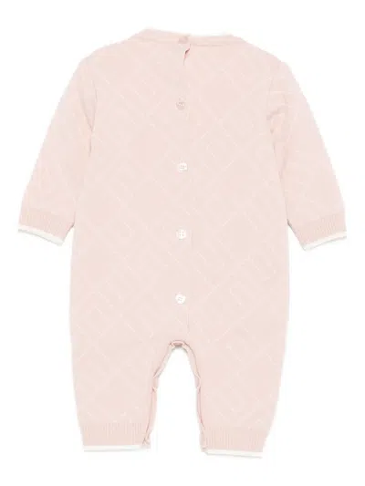 Elisabetta Franchi La Mia Bambina Monogam-pattern Romper In Pink