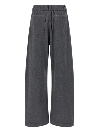 Brunello Cucinelli Cotton Joggers With Back Pocket And Wide Leg