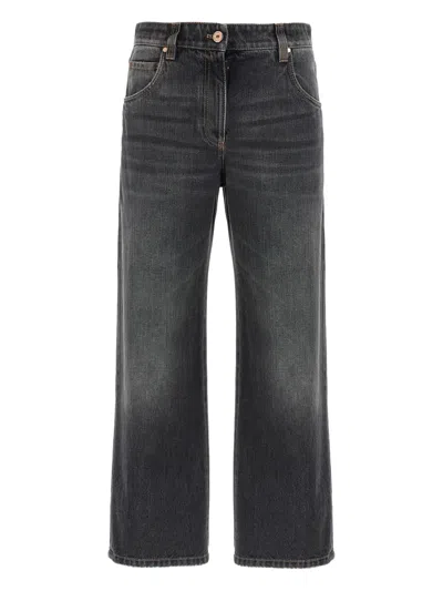 Brunello Cucinelli Stonewashed Five-pocket Jeans In Black