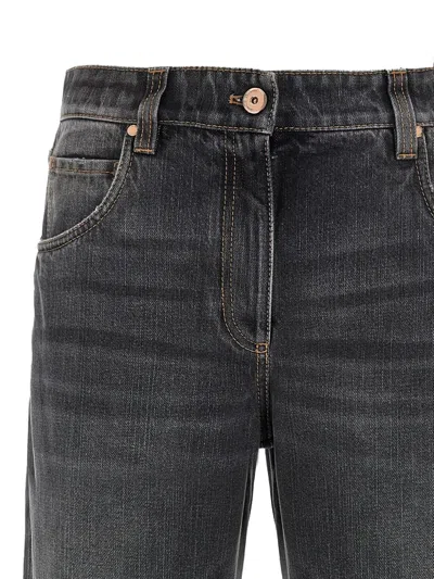 Brunello Cucinelli Stonewashed Five-pocket Jeans In Black