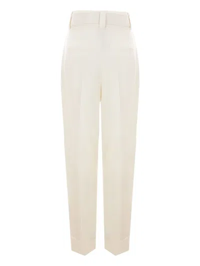 Max Mara Belted Trousers In Neutral