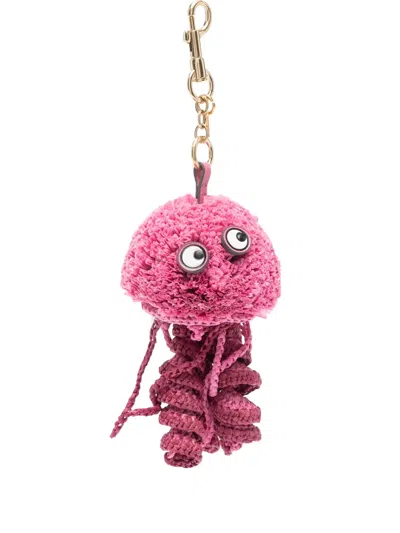 Anya Hindmarch Jellyfish Pom-pom Bag Charm In Pink