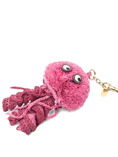 Anya Hindmarch Jellyfish Pom-pom Bag Charm In Pink