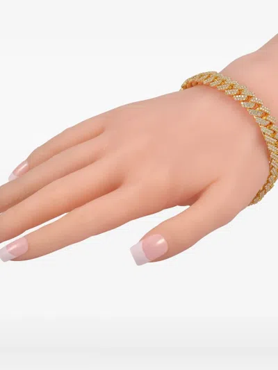 Pre-owned Lb Exclusive 14kt Yellow Gold Cuban-link Diamond Bracelet