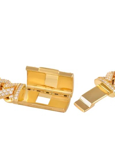 Pre-owned Lb Exclusive 14kt Yellow Gold Cuban-link Diamond Bracelet
