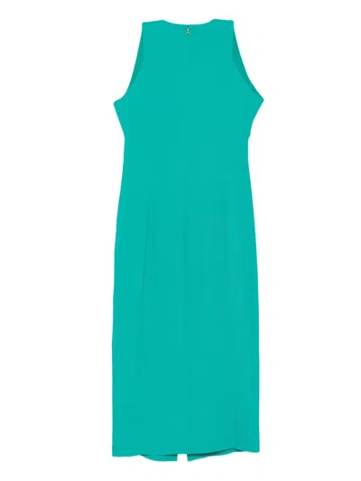 Patrizia Pepe Wrap-front Midi Dress In Blue