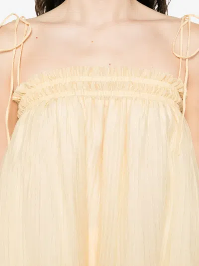 Eleh Smocked Pleated Top In Yellow