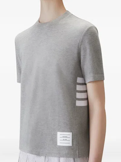 Thom Browne 4-bar Stripe T-shirt In Gray