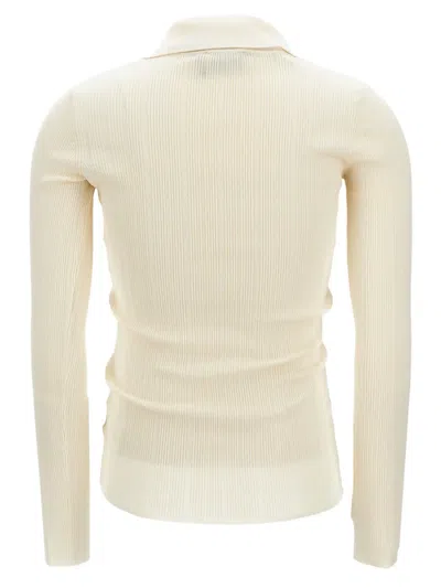 Elisabetta Franchi Chain-detail Ribbed Sweater In Neutral