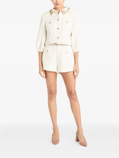Cinq À Sept Ansey Embellished Shorts In White