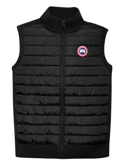 Canada Goose Ribbed Collar Sleeveless Quilted Jacket In Black