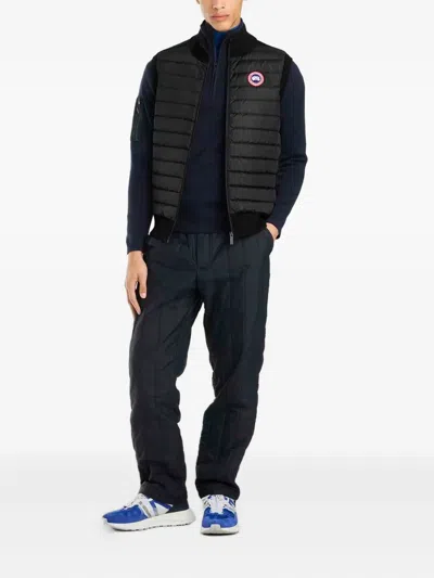 Canada Goose Ribbed Collar Sleeveless Quilted Jacket In Black