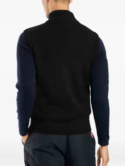 Canada Goose Ribbed Collar Sleeveless Quilted Jacket In Black