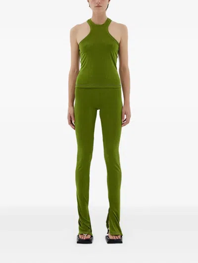Miista Split-hem Trousers In Green
