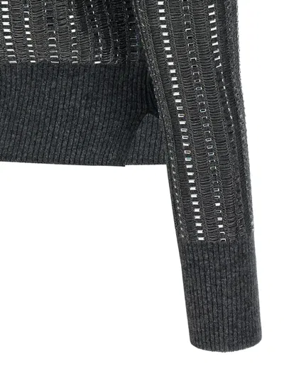 Ermanno Scervino Crystal Sweater Sweaters And Cardigans Gray In Black