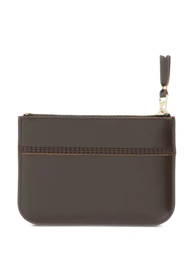 Comme Des Garçons Play Zip-fastening Leather Card Holder In Brown