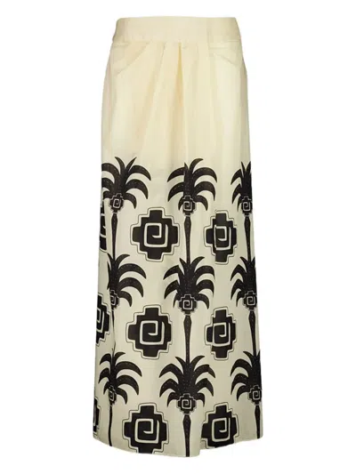 Johanna Ortiz Palm-print Wrap Maxi Skirt