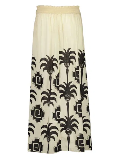 Johanna Ortiz Palm-print Wrap Maxi Skirt