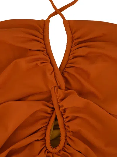 Johanna Ortiz Halterneck Keyhole Swimsuit In Red