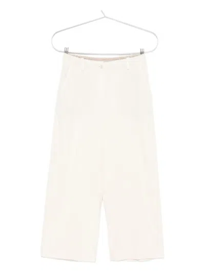 Alysi Pleat-detailed Cotton Trousers In White